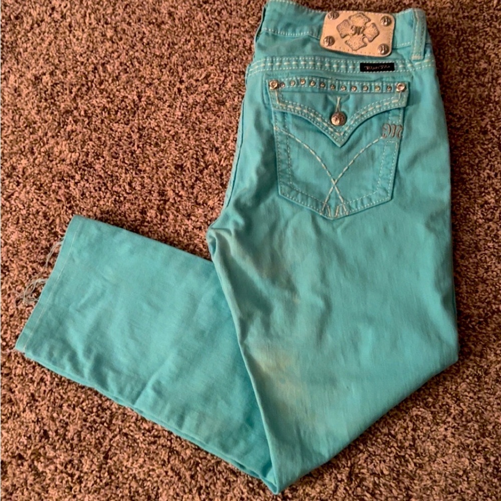 Miss Me Aqua Blue Skinny Jeans - Picture 5 of 10